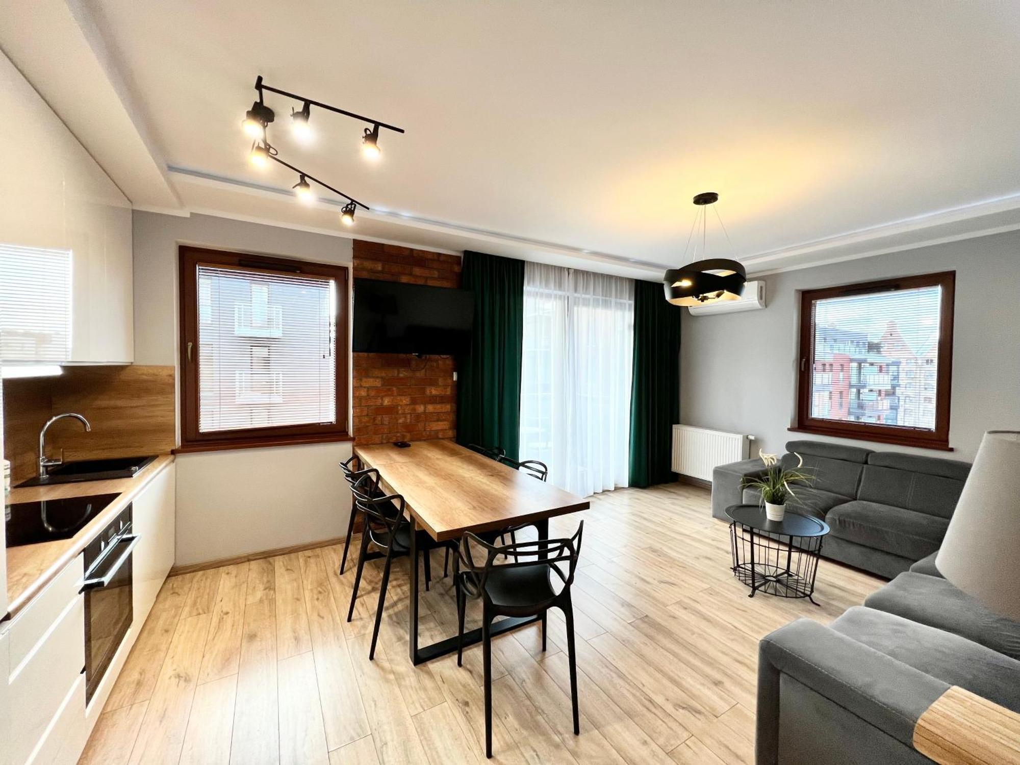 Stylish Apartment Oldtown Riverview Balcony 格但斯克 外观 照片